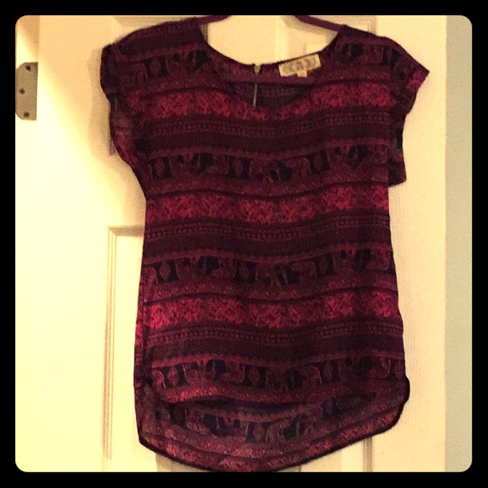 XS Elephant Print Blouse with back zipper